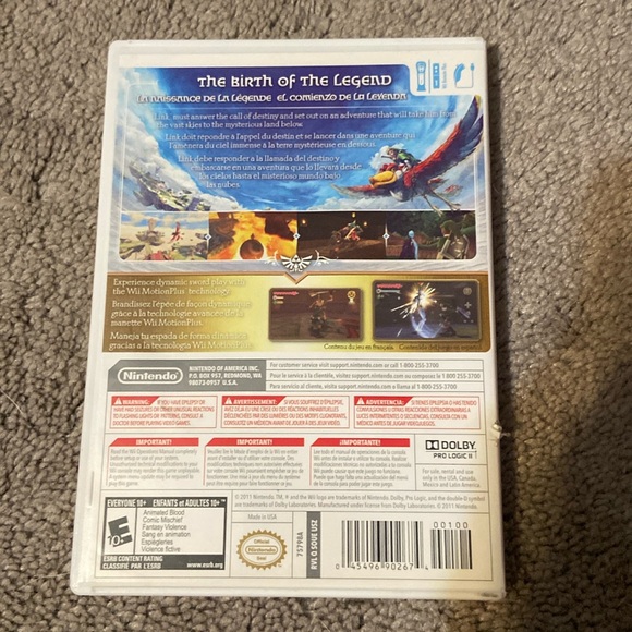 Lengend of Zelda Skyward Sword Nintendo Wii Authentic Case, Disc and Booklet - Picture 2 of 9